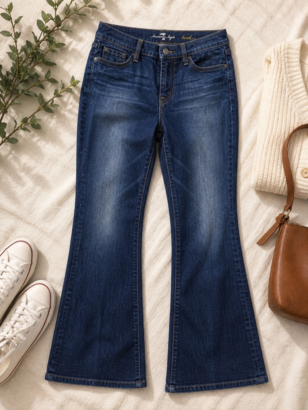 7 For All Mankind Women’s Dark Blue Boot Cut Jeans